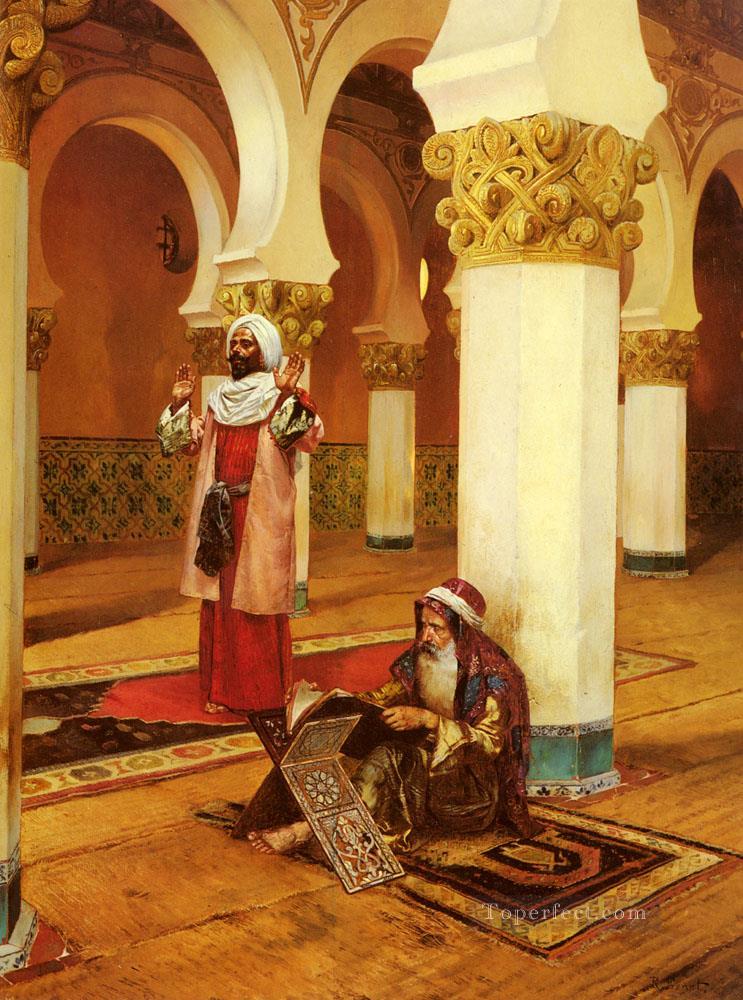 Oración de la tarde Pintor árabe Rudolf Ernst Pintura al óleo
